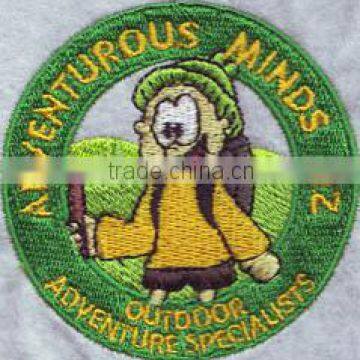 Wholesale round shape cartoon embroidery badge,custom embroidery patch for garment