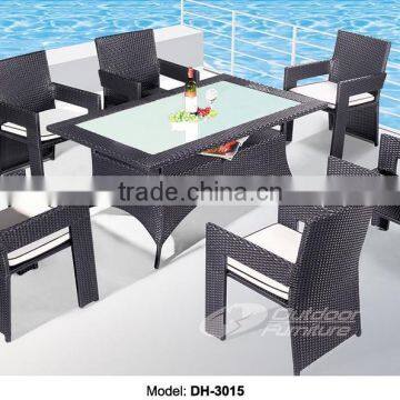 Rattan outdoor modern restaurant dining table and chair /dining tables and chairs(DH-3015)