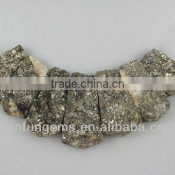 AA grade White Pyrite rectangle freeform beads for necklace