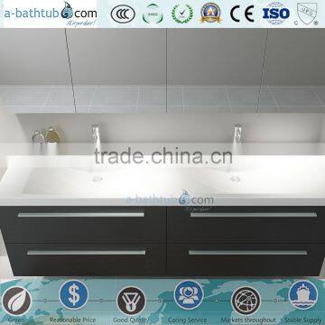 Hangzhou Cheap double sink black bathroom vanity