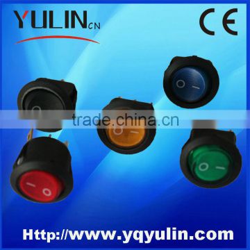 YL3-19 round black waterproof 2 pin kcd1-102 rocker switch