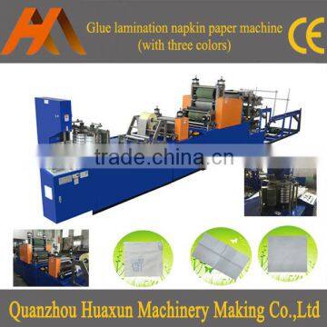 Automatic lamination printing tissue serviette folding napkin paper production machine