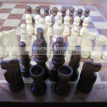 Wooden chess pieces