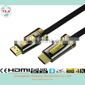 V2.0 metal shell HDMI Cable with Ethernet support 3D and 4k from 0.5-40m