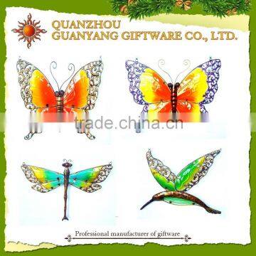 Metal butterfly Glass butterfly hummingbird Wall decoration home decoration