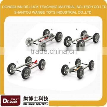 JS001 45pcs accessories with manual bounce car racing car block kids toys