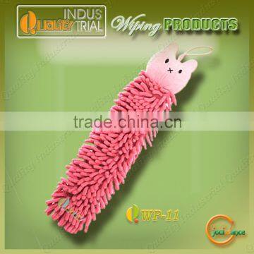 Ultrafine fiber chenille lovely design hooked kids towel for baby wiping hand with free sample