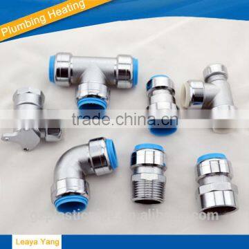 Push fit fittings Push fitting pipe fitting chrome platedheating pipe fittings brass male thread elbow