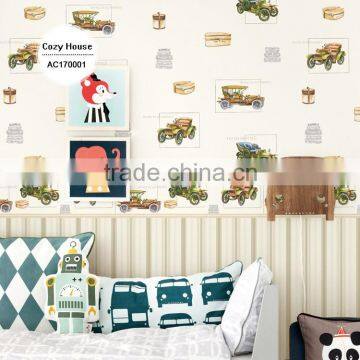 on Sale Printed Non Woven Wallpaper, Ivory for Kids Cars Wallcovering for Children , Best Quality Wallcovering Maker photo-4