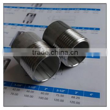 TP304/316 stainless steel S/40 one end thread nipple 3/4"