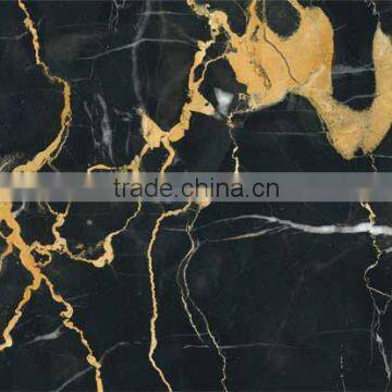 Popular Black Gold Flower Marble