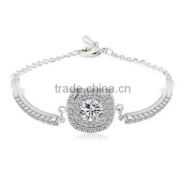 Simple Style AAA Cubic Zircon Women Bridal Bracelet Jewelry for Women in Rose Gold and White Gold Color