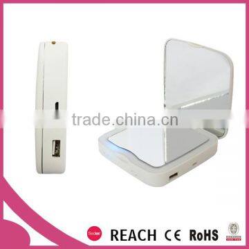 Multi Functional Lighted Travel Makeup Mirror With 3000mAh Power Bank photo-3