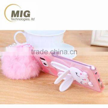 Colorful Transparent Cute Phone Case for Samsung Galaxy s6 Cover With Kickstand Girls Like Rabbit Cover for Samsung s6 Edge photo-2