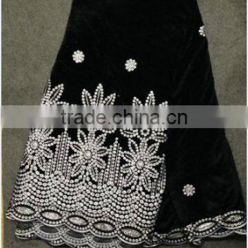 2015 Popular Style African Velvet Lace With Sequins for Girl Dresses photo-4