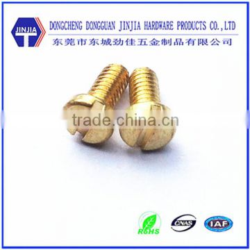 ASME 1/8*6.75 slotted wafer head brass screw with thread undercut