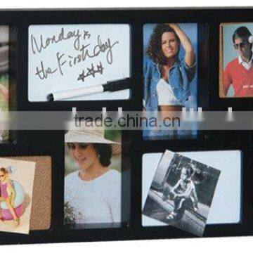 multifunctional wooden photo frame with cork message board