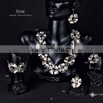 Ring Earring Bracelet Necklace Authentic Turkish Style Jewelry Set Made in Istanbul photo-4