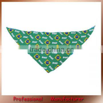 Decorative headband,polyester triangle shape bandana,Brasil flag head bandana