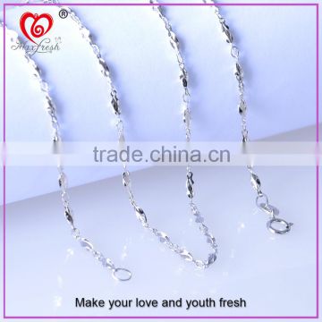 2015 wholesale italian latest copper chain necklace white gold plated copper chain