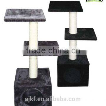 Anji Kaifeng popular small Luxury wooden and sisal Cat Tree ,cat Scratching Post KF8023