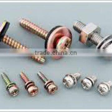 spring washer and flat washer sem screw