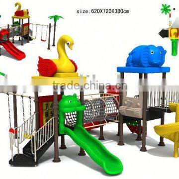 Kids Outdoor Commercial Playground Equipment with Stainless Slide made of PE sheet for saleLE-PE017