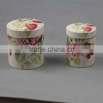 flower printing metal tea tin can