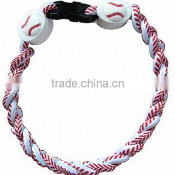 2014 Fashion Germanium & Titanium Ionic Sport Baseball Necklaces 3-rope Tornado Custom Size and Colors                        
                                                Quality Choice