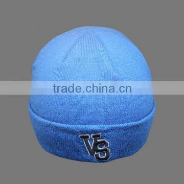 CUSTOM CHEAP EMBROIDERY LOGO FOLD UP BLUE WINTER HATS