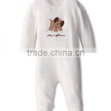 China Manufacturer Babys Soft Quality Toweling Pure White Coverall Romper