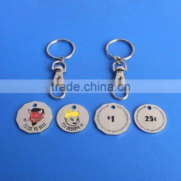 Canadian loonie coin keychain for shopping carts canadian shopping cart token keychain