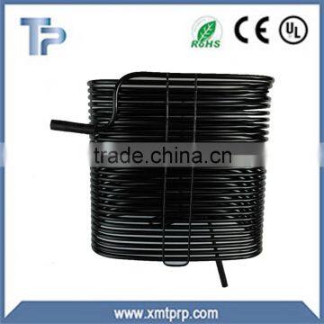 Refrigerator air cooled roll wire condenser