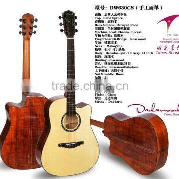 Dreadnought/Cutaway 41 Inch Solid Spruce Decayed wood Handcrafted Acoustic guitar China factory Wholesale & OEM Custom LOGO