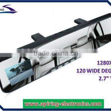 HD 720P with motion detection rear view mirror dvr