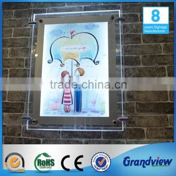 Acrylic transparency led crystal slim advertising lightbox
