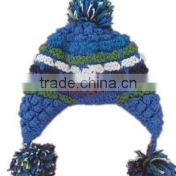 Custom cute jacquard winter knit beanie cap for child