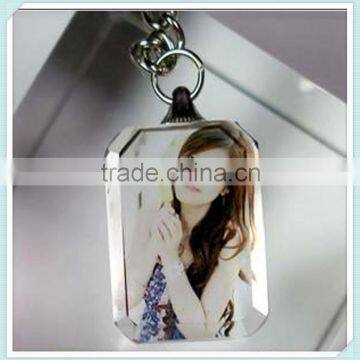 New Promotional Rectangle 3d Laser Photo Crystal Keychain Christmas Gifts for Girls&boys                        
                                                Quality Choice