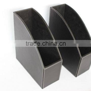 High Quality Faux Leather Document File Box/Classical MDF File Holder photo-4