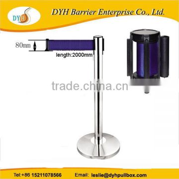 Factory direct top sell round head retractable belt barrier