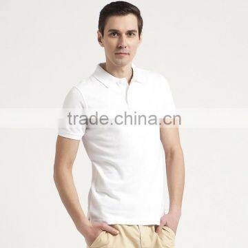 cotton pique fabric polo shirt pure white polo shirts for man