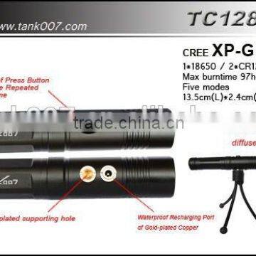 Geepas Rechargeable Led Flashlight Out Door Searching Led Torch Tank007