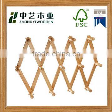 New arrive Factory supply handmade high quality wall mount wood coat rack for sale