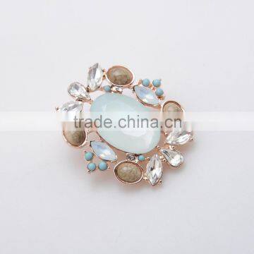 New Fashion Women Natural Stone Brooch Pins With Crystal Brooches Pendant photo-5
