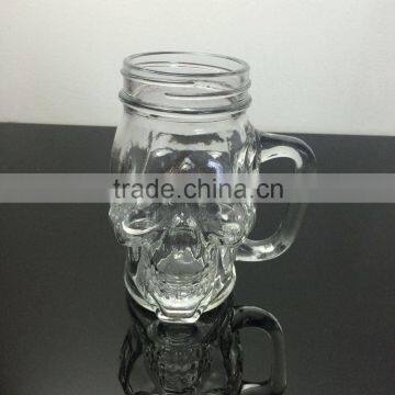 Mason Jar skull shape glass cap for beer beverage