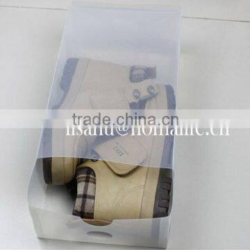 Newest blue plastic shoes packaging box with lid