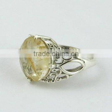 Big Dreams !! Golden Rutile 925 Sterling Silver Ring, Gemstone Silver Jewellery, Fine Silver Jewellery photo-3