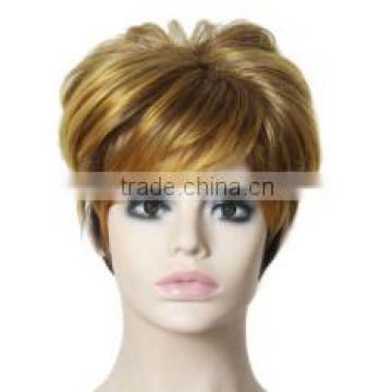 6" Hot Short Straight Brown Wigs African American Synthetic Fake Hair Natural Wig cheap price