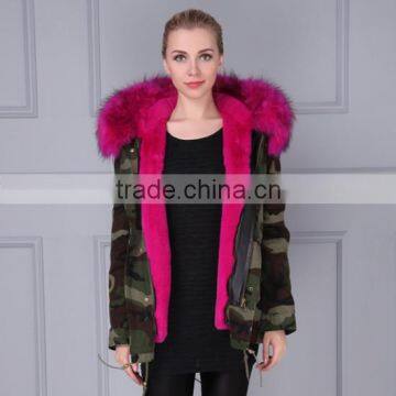 Hot selling 2016 new design camouflage casual coat/celebrity fashion winter real faux fur coats                        
                                                                                Supplier's Choice