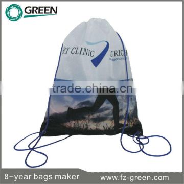 100%Polyester 2015 Eco-friendly drawstring backpack bag